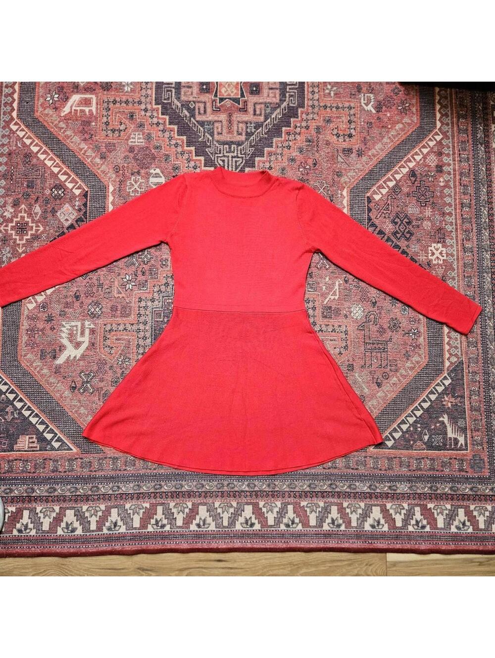 Red long sleeve mini dress!